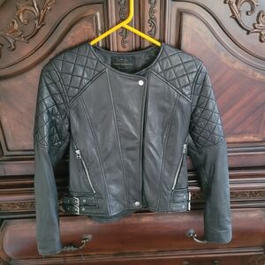 French Connection Black Leather Jacket